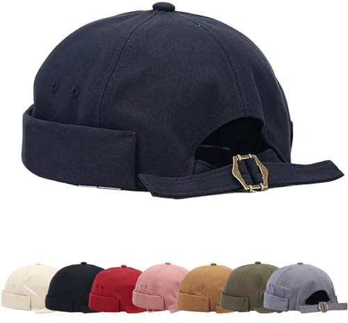 Cotone Cappellino da Portuale Uomo Retro Docker cap Berretto Docker da Motociclista Retro Cotone Docker Hat Cappello Senza Visiera Berretto da Portuale Uomo Donna Berretto