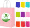 Votoko 30 Stück Bunt Papiertüten mit Henkel, Klein Kraftpapiertüte Geschenktüten Papiertragetasche, 15 x 8 x 21cm, Geschenktaschen zum Verpacken Einkaufen Geburtstag Partys Hochzeit Weihnachten