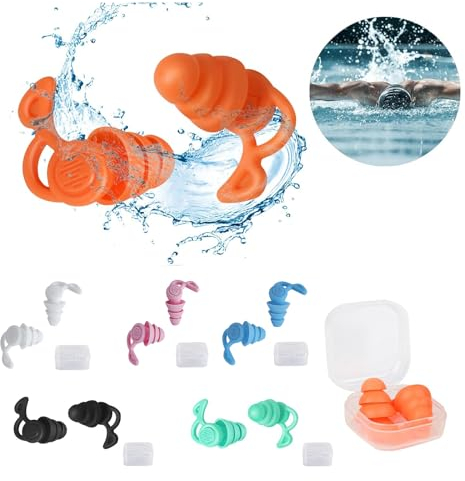 SIGANDG 6 Pares De Tapones Para Los Oídos De Silicona Suave Reutilizables Impermeables, Protección Para Los Oídos, Ideal Para Natación, Surf, Ducha, Buceo Y Más