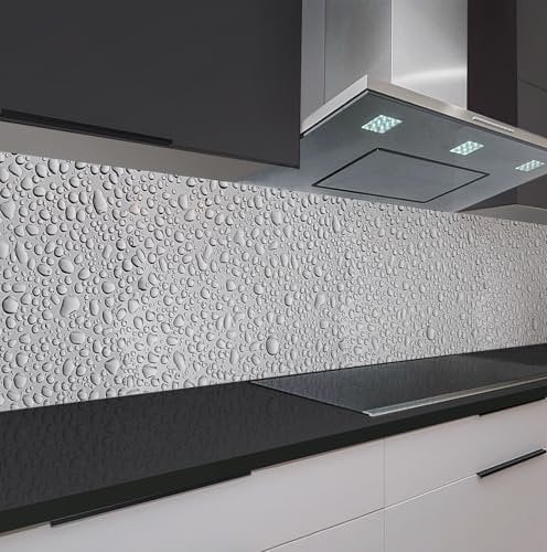 Rodnik Küchenrückwand robuste ABS-Kunststoff Platte Monolith in Deluxe Qualität, Direktdruck. MOTIVAUSWAHL (Regentropfen, 60x400 cm)
