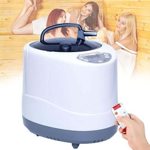 HLGKBY Sauna Pot Steam Generator with Remote Control, 4L Portable Sauna Steamer, for Steam Sauna Wooden Barrels Large Steam, Replacement Steamer for Steam Sauna Box