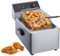 BDJSN Freidora Eléctrica Comercial De 2500 W, Máquina De Papas Fritas De Acero Inoxidable De 8 L con Cesta Y Tapa para Freír, Temperatura Ajustable De 60-200 ℃, para Restaurante, Snack Bar, Cocina