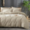 Luofanfei Baumwolle Leinen Bettwäsche 135x200 Beige Khaki Uni Einfarbig Muster Renforce Baumwolle Leinen Bettwäsche Set Atmungsaktiv Bettbezug Einzelbett und Kissenbezug 80x80 cm Weich und Bügelfrei