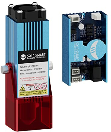Genmitsu CFL55P 5,5 W FAC-Lasermodul mit Luftunterstützungsdüse und 0,1 mm Laserpunkt für 3018-PRO, 3018-PROVer, 3018-PROVer V2 und 3020-PRO MAX CNC-Maschinen