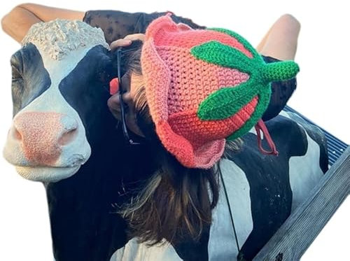 JUNNASALIKER Bonnet tricoté populaire pour femme Y2K, rose, S/L