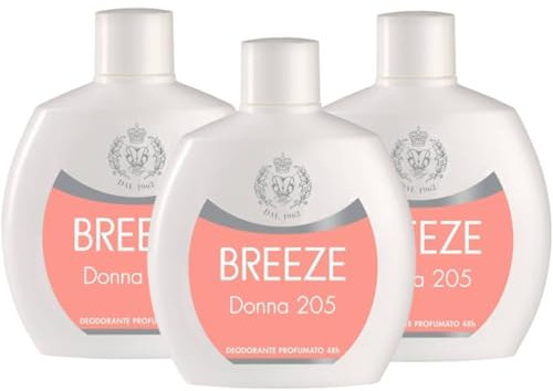 Breeze Squeeze Deodorante Profumato Unisex 48H 100 Ml (3, Breeze Deodorante Donna 205)