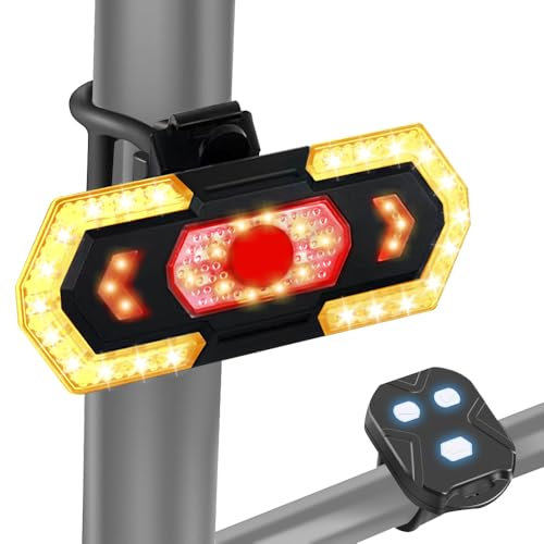 XPJBKC Fahrrad Blinker, 5 Modi Blinker Fahrrad mit Fernbedienung, Fahrrad Blinker Kabellos mit USB Wiederaufladbares, Wasserdicht E Scooter Blinker, Fahrrad Blinker für Ebike, Mountainbikes, Rennräder