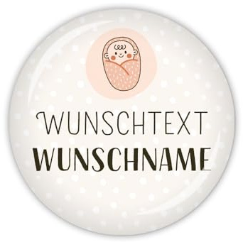 lijelove® PFLEGEHELDEN Wunschtext & Wunschname mit Baby, als Button, Magnete, Taschenspiegel oder Flaschenöffner erhältlich (Art. MD09-26)