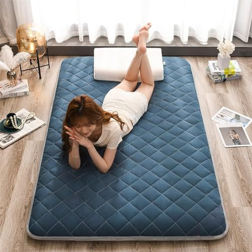 Futon Matratze Japanisch Tragbare Matratze Schlafmatte Bett Pad Lang Tag Baumwolle Füllung Matratze Schlafmatratze Bodenbett Gästebett Doppelbett Einzelbett (Farbe: