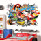decalmile Wandsticker Junge 3D Rennwagen Wandtattoo Rennauto Autos Fahnen Wandaufkleber Kinderzimmer Babyzimmer Schlafzimmer Wanddeko
