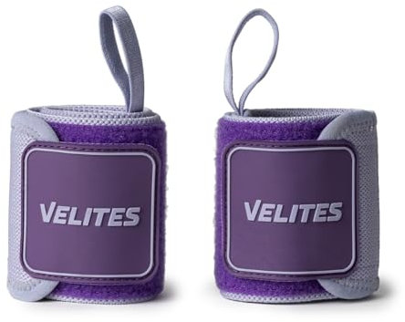 Velites Flexible Nylon Wrist Wraps - Protection for Your Wrists - Heavy Duty Velcro - Functional Training, Strength Training, Weightlifting, Gym - Purple