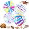 4 Stück Aufblasbare Wasserbälle, 40 cm Wasserball mit Streifen und Punkten, Aufblasbare Beachball für Kinder und Erwachsene, Perfekte Wasserball für Pool Strandspiele und Spaß im Freien (16 Zoll)