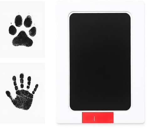 Pfotenabdruck Set für Hund & Katze – Abdruck mit Stempelkissen – DIY Erinnerung für Haustierbesitzer – Abdruckset für Tiere – Geschenk zur Geburt, Adoption oder zum Andenken (Schwarz) (S)