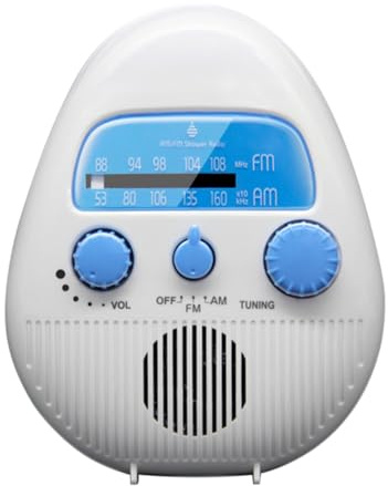 Duschradio aus Abs, Weiß, Tragbares Stereo Radio mit Fm/am Empfang
