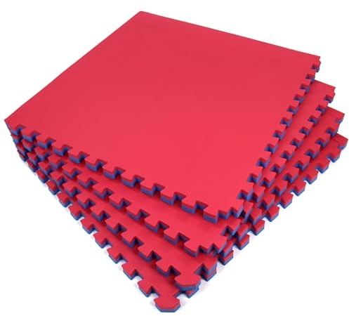 Actiasmat Exercise Mat, 40mm Thick, Red/Blue, Interlocking Mat for Martial Arts and Fitness