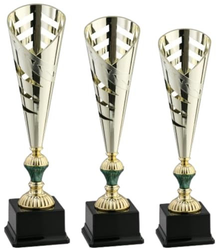 Hole Gadget Coppa Trofeo Personalizzabile 41, 40, 39 cm Singolo o Tris per Tutti Gli Sport, Calcio, Calcettto, Tennis, Basket, Padel, Fantacalcio, Concorsi, Premiazioni cod 12.911