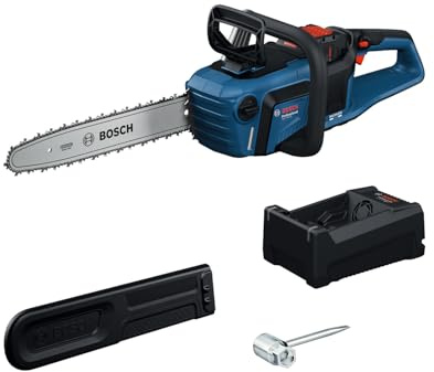 Bosch Pro 18V Kettensäge GKE 18V-40 | 40-cm-Schwert, bürstenloser Motor, inklusive Schraubenschlüssel, Kettenabdeckung, Akku und Ladegerät