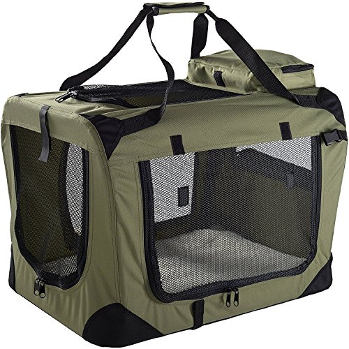 Floofy Friends Soft-Sided Dog Travel Crate - Foldable, Breathable Pet Carrier for Small Dogs & Cats, Ideal for Car Travel & Home Use