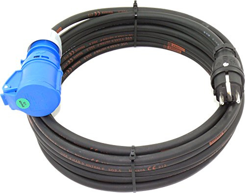 PCE Schuko Vollgummi auf CEE Adapter TITANEX H07RN-F 3G2,5 3x2,5 5m