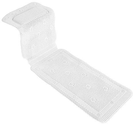 Full Body Spa Pillow Bath Mat with 30 Suction Cups Bathtub Mats for Supporting Head Neck Spine Breathable Soft Head Rest Bath Cushion