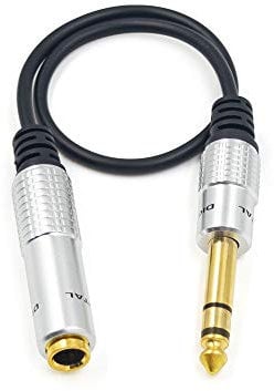 Poyiccot 1/4 inch Extension Cable, 6.35mm 1/4 inch Male to Female Stereo Headphone Guitar Extension Cable Cord, Gold Plated Quarter inch Headphone Extension Cable, 12inch Length