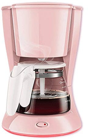 LTLWSH Cafetière à Filtre, 700 Watts, capacité de 0.6 litres, sans BPA, Filtre Permanent Lavable et Fonction Maintenir au Chaud,Rose