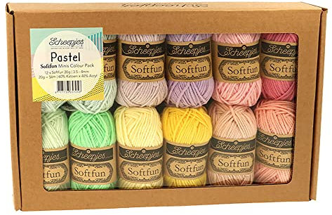 Scheepjes - Scheepjes Softfun Garn Farbpaket - 12 Stück (1 Packung)