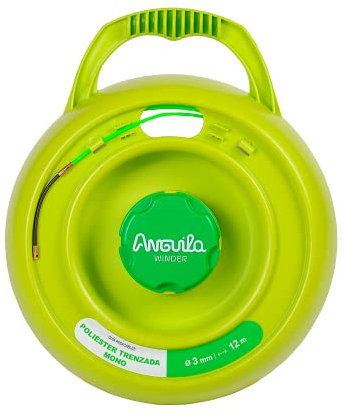 Anguila Max | Winder | Enrollador | Especial Tubos Estrechos | Poliéster Trenzado Triple | Color Verde | Diámetro 3mm | 12 metros