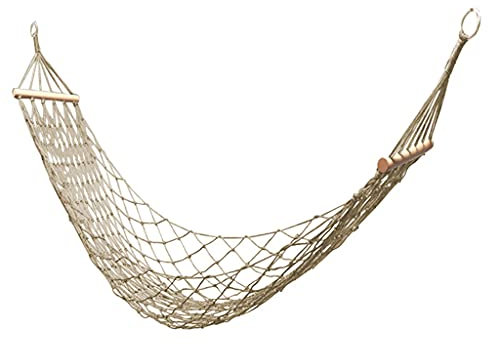 caihuashopping Hamaca Portátil Hamaca de Malla Transpirable Cuerda de algodón Doble Hamaca Interior y al Aire Libre Camping mar Hamaca Carga Carga 330lb Hamaca