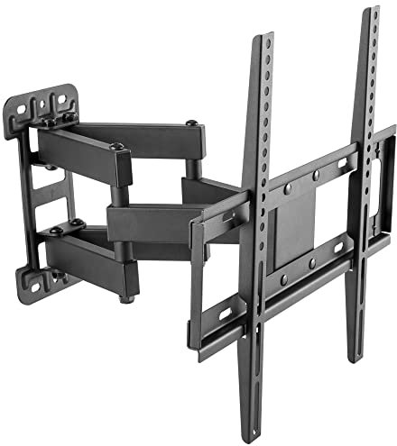 RICOO TV Wandhalterung Fernseher Halterung Schwenkbar für 32-55 Zoll Neigbare Fernsehhalterung für Wand S7744 Wandhalter Schwenkarm Flach Curved OLED Fernseh-Arm bis 45 Kg & VESA 400 x 400 mm