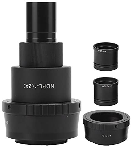 Microscope Adapter, Microscope Camera Lens for Biology/Stereo Microscope with Camera Interface T2‑M4/3 NDPL‑1(2X)