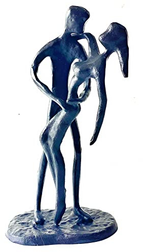Megafuchs Design Skulptur Tanzpaar aus Eisen brüniert Höhe 17,5 cm Tanzende Pärchen Liebe Geschenkidee Tanzen