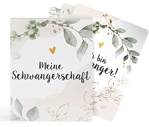 40 Meilensteinkarten zur Schwangerschaft inkl. Geschenkbox - für Jungen und Mädchen - Geschenk zur Geburt Babyparty Geschenkset Fotokarten Babykarten Geschenkidee Baby Erinnerungskarten