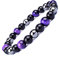 Tigerauge Armband, Tigerauge und Obsidian Magnetarmband, QUALITÄT DER KLASSE A，6/8/10MM，Sonnenschein, Selbstbewusstsein, Angstlösen (Lila Tigerauge-Armband(KLASSE A)，8MM,7,48 Zoll)