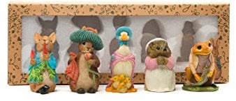 Beatrix Potter Set of 5 Cane or Stake Toppers Peter Rabbit, Benjamin Bunny, Mrs Tiggy Winkle, Jeremy Fisher, Jemima Puddle Duck