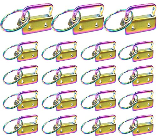 Yosawo 15 Stück Schlüsselband Rohlinge,Klemmschließeanhänger mit Schlüsselring für DIY Handarbeit Lanyard Stoff (Farbe-26mm)