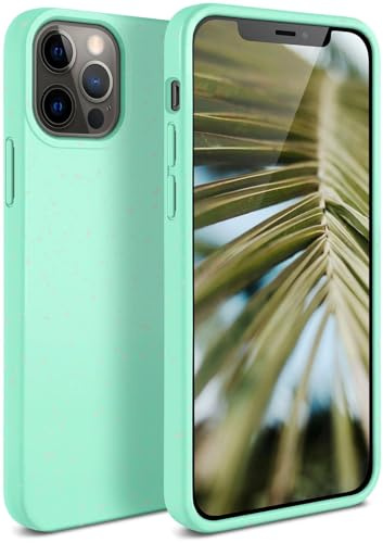 ONEFLOW Sama Sama Case kompatibel mit Apple iPhone 12/12 Pro – Nachhaltige Handyhülle aus Pflanzenfasern, Hülle biologisch abbaubar ohne Plastik, vegan und umweltfreundlich – Türkis