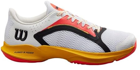 Wilson HURAKN 2.0, Zapatillas de pádel Hombre, White/Old Gold/Fiery Coral, 45 1/3 EU