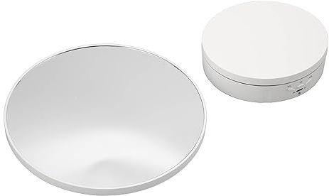 TUWEI Plato Giratorio Eléctrico, Potente Motor, Soporte de Pantalla Giratorio de Rotación de 360 Grados con Cable USB para Transmisión en Vivo (White)