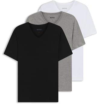 BOSS Herren Classic T-Shirts Kurzarm Shirts Pure Cotton Crew-Neck 3er Pack, Farbe:Mehrfarbig, Artikel:-999 Black/White/Grey, Größe:S