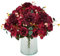 Floweroyal 4 Sträuße künstliche Pfingstrosen Blumen Fake Rosen Blumen Seidenhortensien Bouquet Vintage für Hochzeit Party Tischdekoration Blumenarrangement Home Küchendekor (Burgunder)