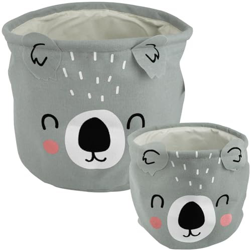 2er Set Aufbewahrungskorb mit Motivwahl Tiere Bär Löwe Koala Kinder (Koala)