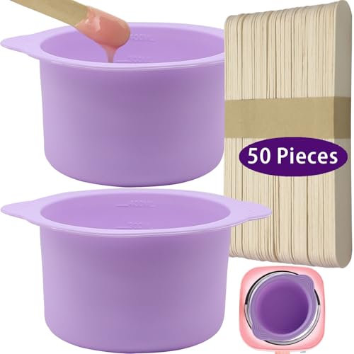 LEISENOR 2 Pcs Silicone Wax Warmer Liner,Reuse Waxing Pot Liner Easy to Clean Non-Stick Wax Pot Silicone Bowl Replacement