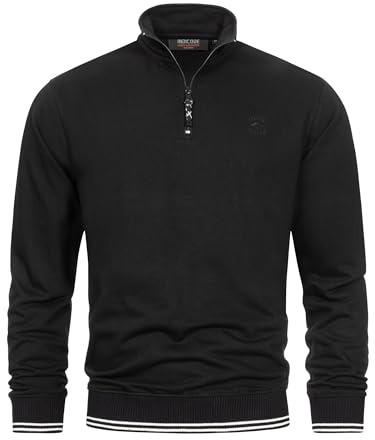 Indicode Herren INNate Sweatshirt Pulli mit Stehkragen und Reißverschluss | Bequemer Herrenpullover für Alltag und Sport, Sweatpullover, Sweater, Freizeitpullover, Basic Pullover für Männer