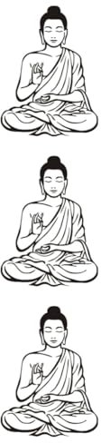 Housoutil 3 Stücke Buddha Aufkleber Aufkleber Für Wohnzimmer Einfach Schälen Stick Pvc Decor