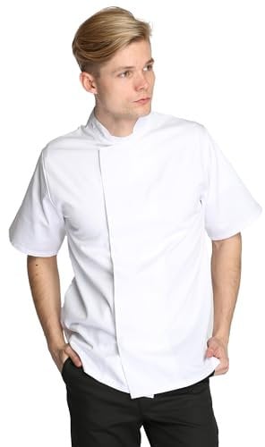 Tibard Short Sleeve Coolmax Chef Jacket (White, Medium (Chest 38-40))