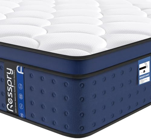 Resspry Einzelmatratze, 30,5 cm Hybrid-Matratze zur Druckentlastung, atmungsaktiver Schaumstoff mit individuellem Taschenfederkern, mittelfestes Einzelbett, Navyx-Kollektion (90 x 190 x 30 cm)