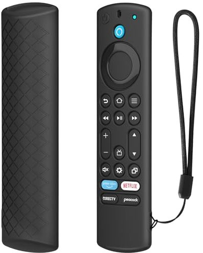 USTIYA Schutzhülle für 2023 Fire TV Stick 4K Max 2nd / Tanne TV Omni Serie / FireTV 4-Serie, Toshiba/Insignia FirTV/Hisense TCL TVS, Silikon-Schutzhülle (schwarz)