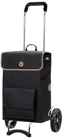 Andersen Einkaufstrolley - klappbar - 56 Liter - mit Kühlfach - belastbar 40 kg - Stahlgestell - Trolley - Rad Ø 20 cm - Campus Shopper Solva schwarz