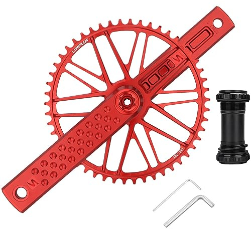 BAYAJIAZ Kurbelgarnitur, Faltrad-Kurbelgarnitur, 170 mm schmales breites Kettenblatt, 50 Zähne, Hohle integrierte Kurbelgarnitur, Aluminiumlegierung, Rennrad-Kurbelarm-Set mit Dub BB